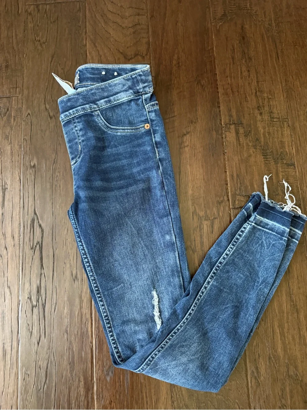 Justice Girls Blue Distressed Skinny Jeans